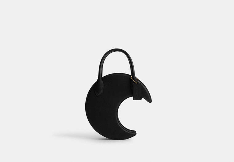 COACH®,MOON BAG IN REGENERATIVE LEATHER,Glovetanned Leather,Brass/Black,Front View image number 0