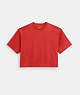 COACH®,SIGNATURE CROPPED T-SHIRT,Metal,Red,Front View