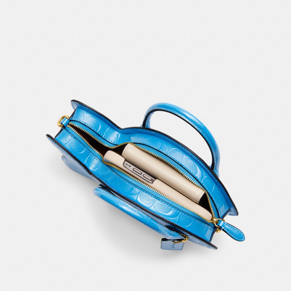 COACH®,Fish Bag In Signature Leather,,Inside View, Top View