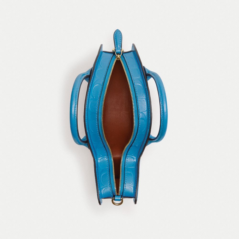 COACH®,Fish Bag In Signature Leather,,Inside View,Top View