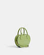 COACH®,APPLE BAG IN SIGNATURE LEATHER,Patent Leather,Brass/Green,Angle View
