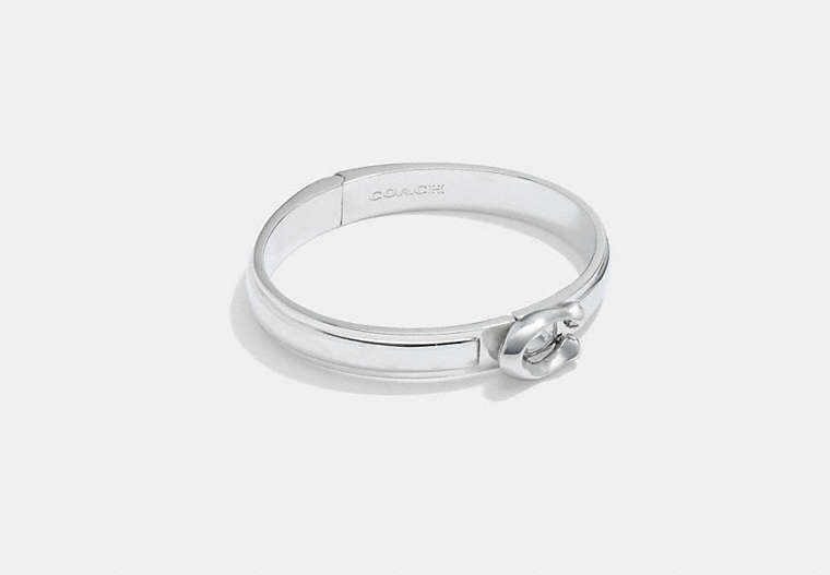 COACH®,TABBY HINGED BANGLE,Silver,Front View