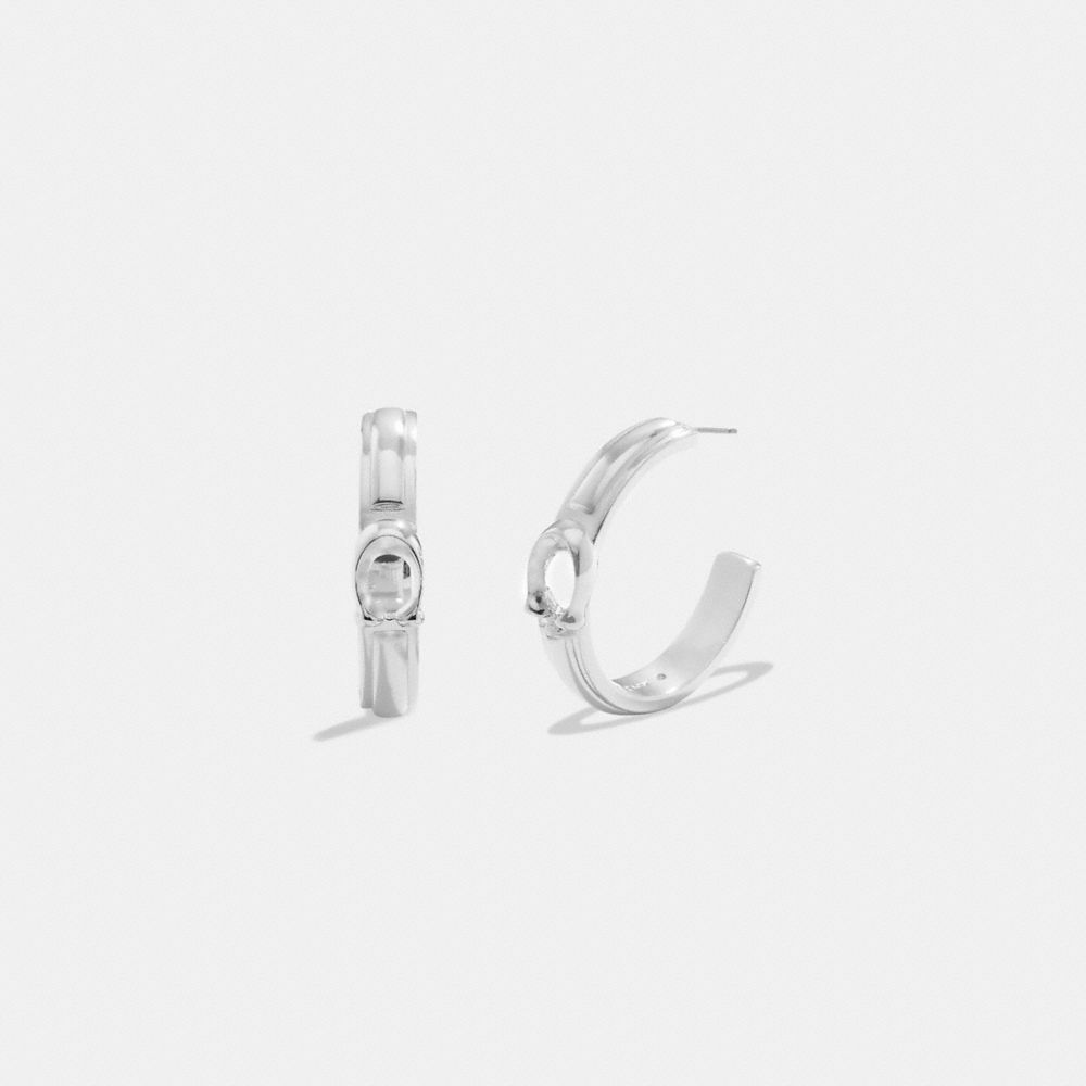 COACH®,TABBY HOOP EARRINGS,Silver,Front View