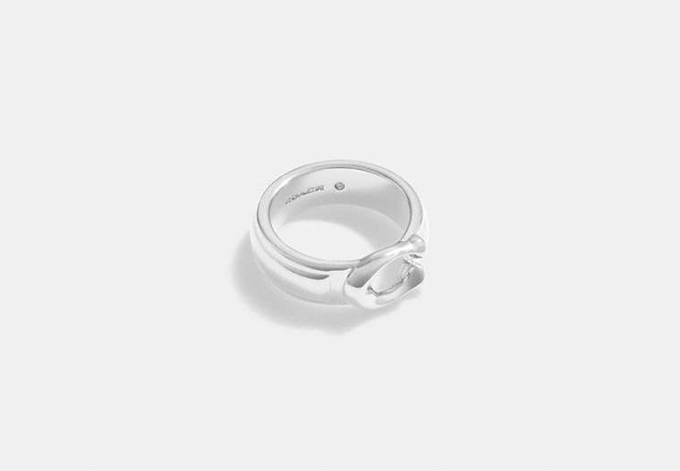 COACH®,TABBY RING,Silver,Front View