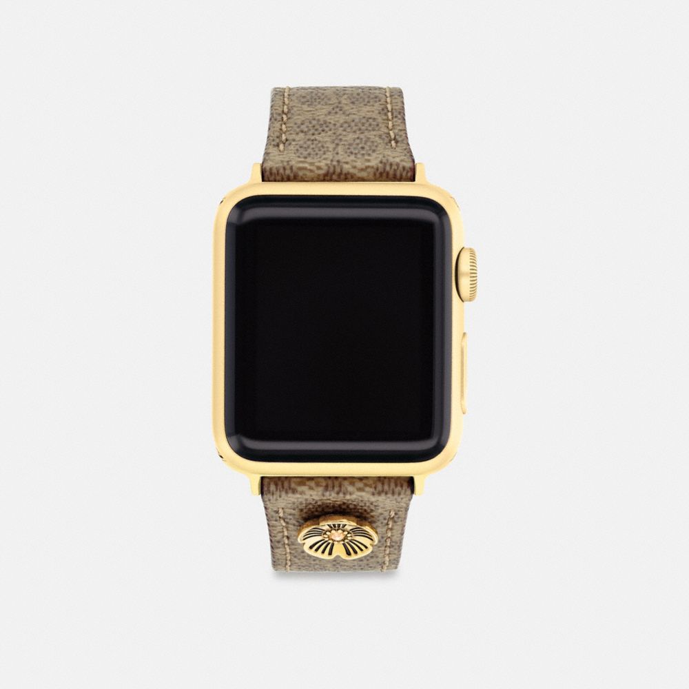 COACH®,APPLE WATCH® STRAP, 38MM, 40MM AND 41MM,Tan,Front View