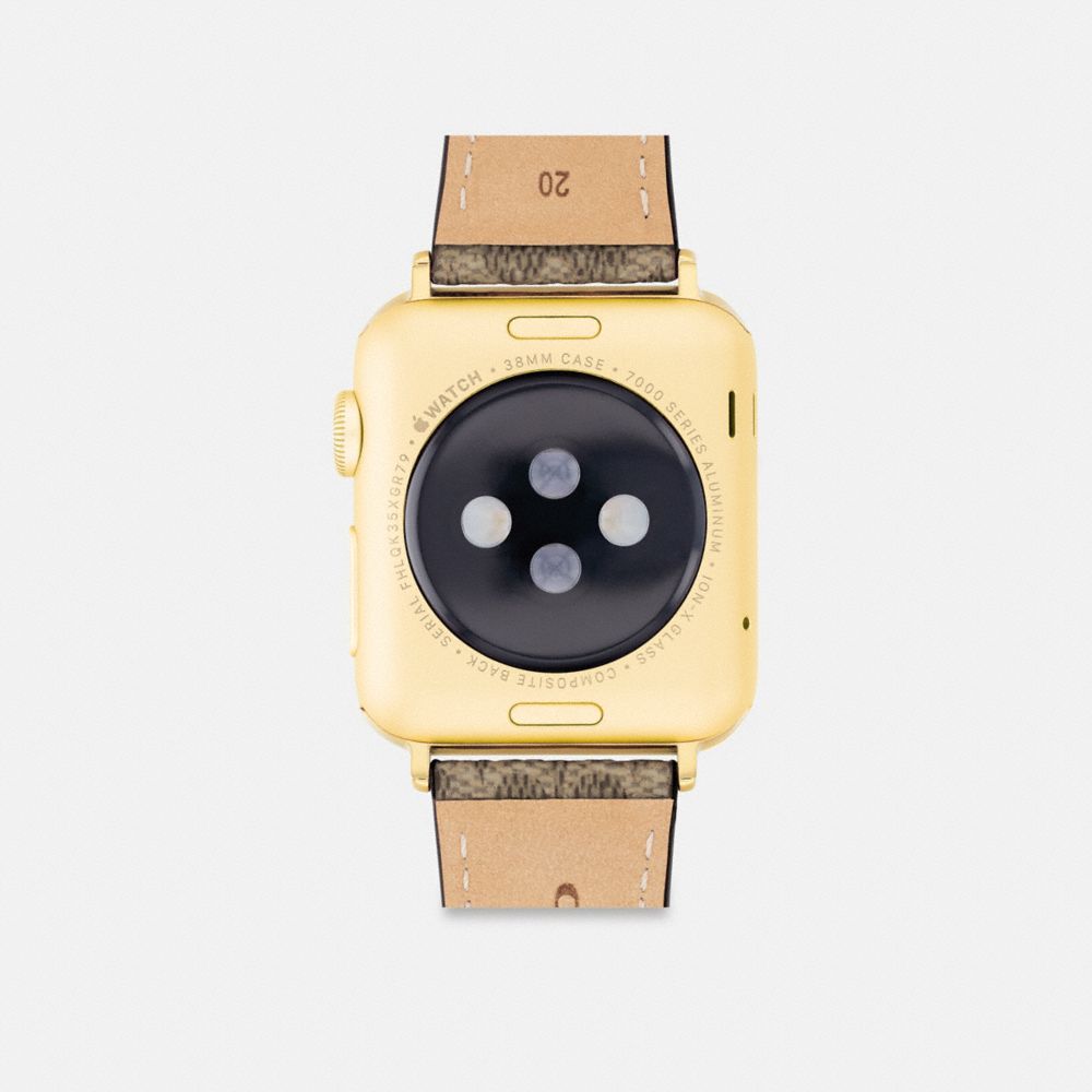 COACH®,APPLE WATCH® STRAP, 38MM, 40MM AND 41MM,Tan,Back View