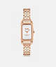 COACH®,CADIE WATCH, 17.5MM X 28.5MM,Rose Gold,Front View