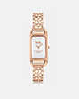 COACH®,CADIE WATCH, 17.5MM X 28.5MM,Rose Gold,Front View