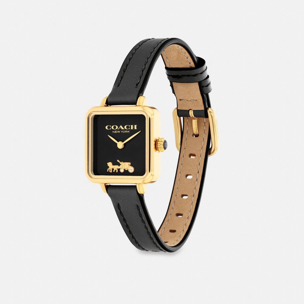 COACH®,CASS WATCH, 22MM,Black,Angle View