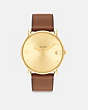 COACH®,ELLIOT WATCH, 36MM,Saddle,Front View