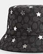 COACH®,SIGNATURE TWINKLE STAR PRINT BUCKET HAT,Coated Canvas,Graphite/Silver