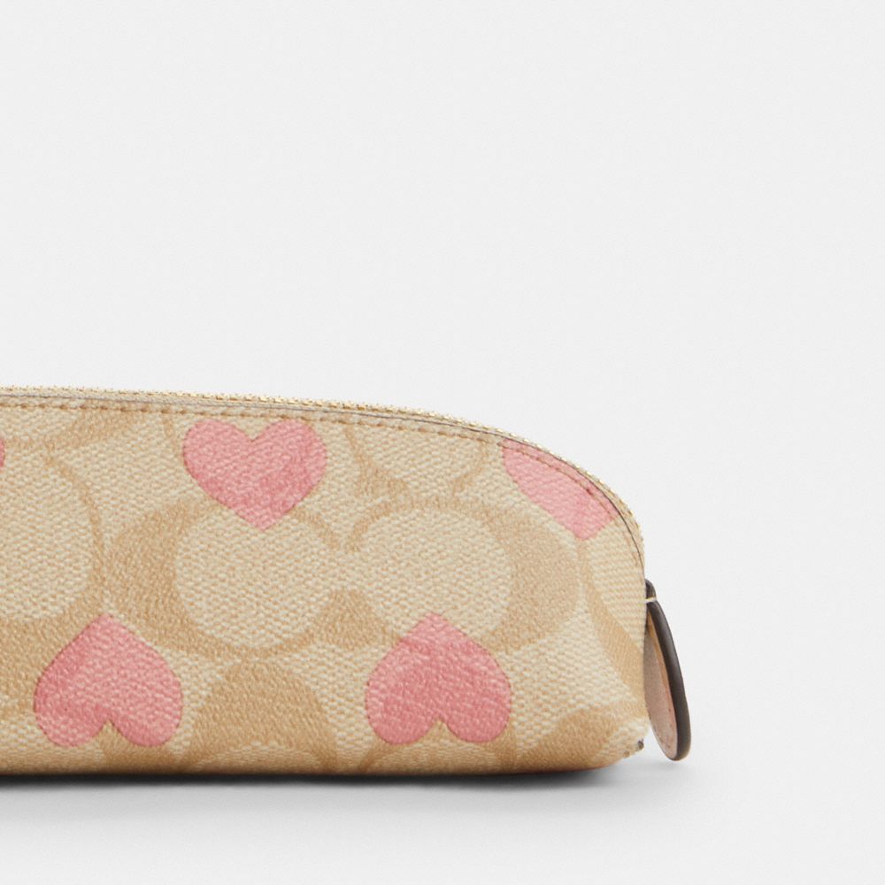 Pencil Case In Signature Canvas With Heart Print