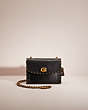 COACH®,RESTORED PARKER 18 WITH RIVETS,Refined Calf Leather,Small,Brass/Black,Front View