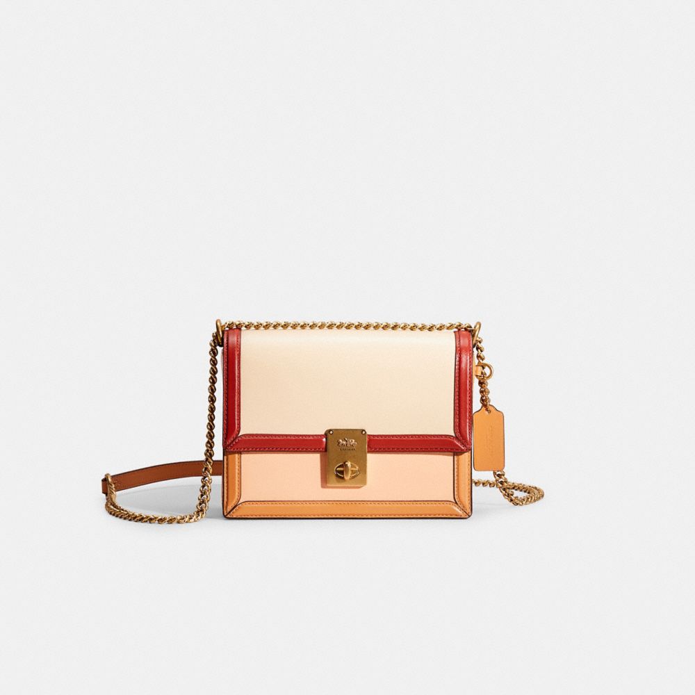 Brass Ivory Blush Multi Restored Hutton Shoulder Bag In Colorblock