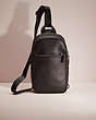 COACH®,RESTORED METROPOLITAN SOFT PACK,Polished Pebble Leather,Medium,Gunmetal/Black,Front View