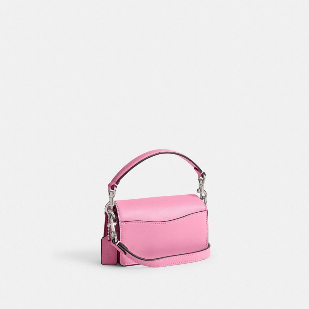 COACH®,TABBY BAG 12 IN SIGNATURE CANVAS,Coated Canvas,Mini,Silver/Vivid Pink,Angle View