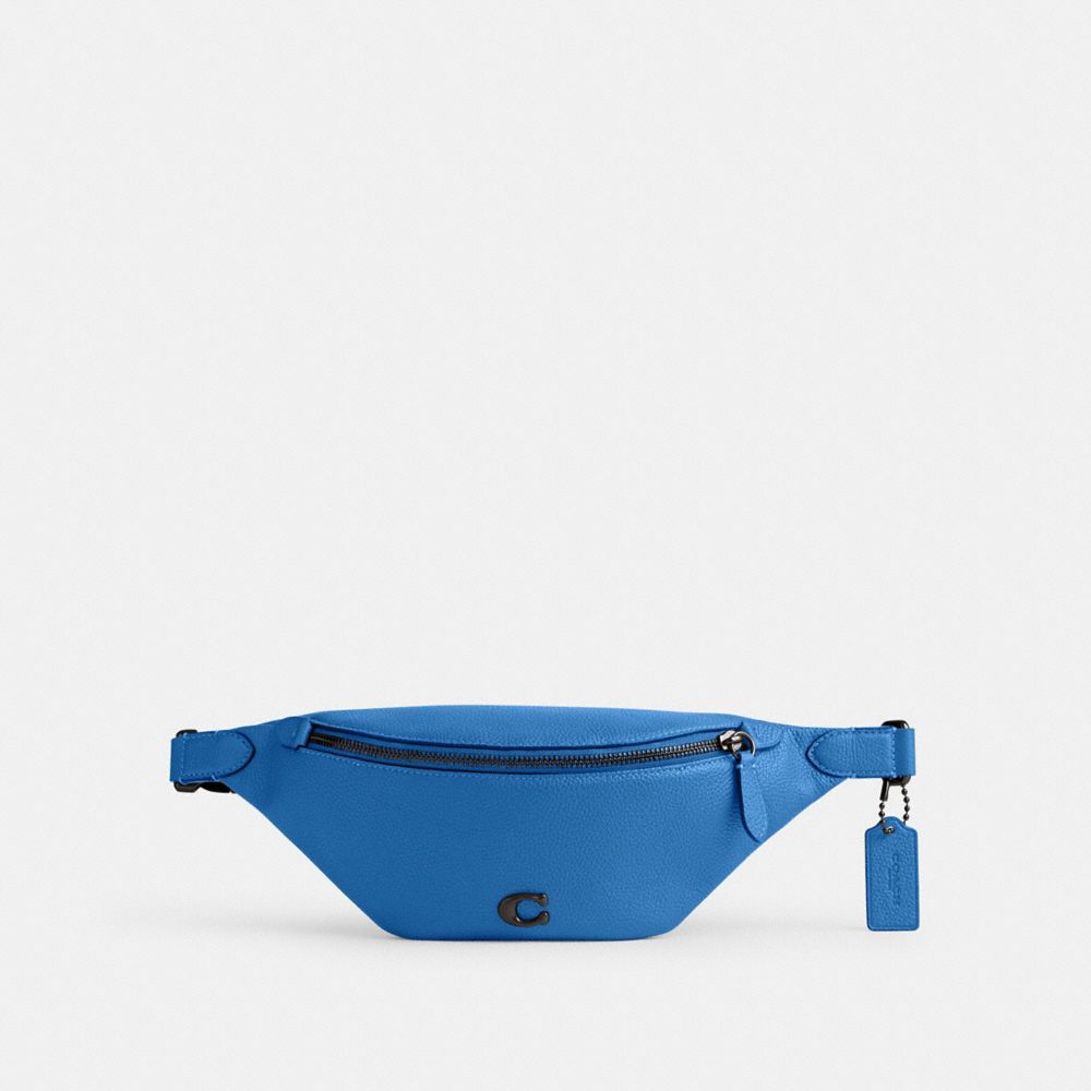 COACH®,SAC-CEINTURE CHARTER 7,Cuir galet poli,Bleuet,Front View