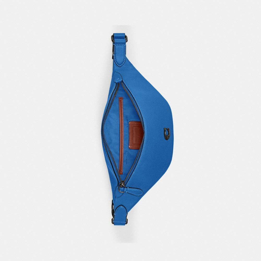 COACH®,SAC DE CEINTURE CHARTER 7,Cuir galet poli,Bleuet,Inside View,Top View