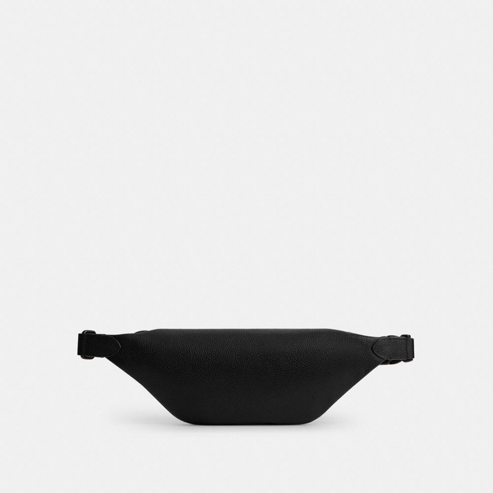 COACH®,CHARTER BELT BAG 7,Polished Pebble Leather,Medium,Black,Back View