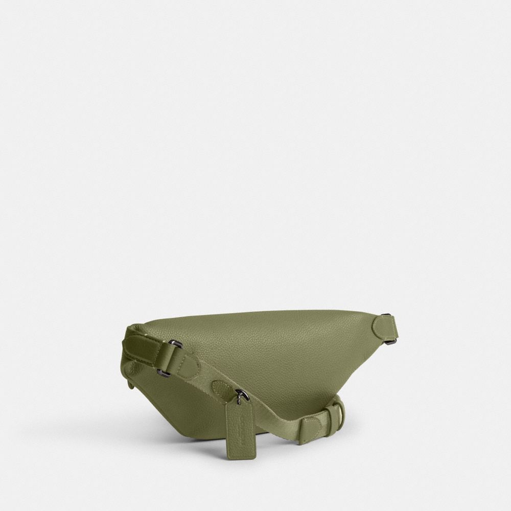 COACH®,Charter Belt Bag 7,Leather,Belt Bag,Logo,Casual,Olive,Angle View