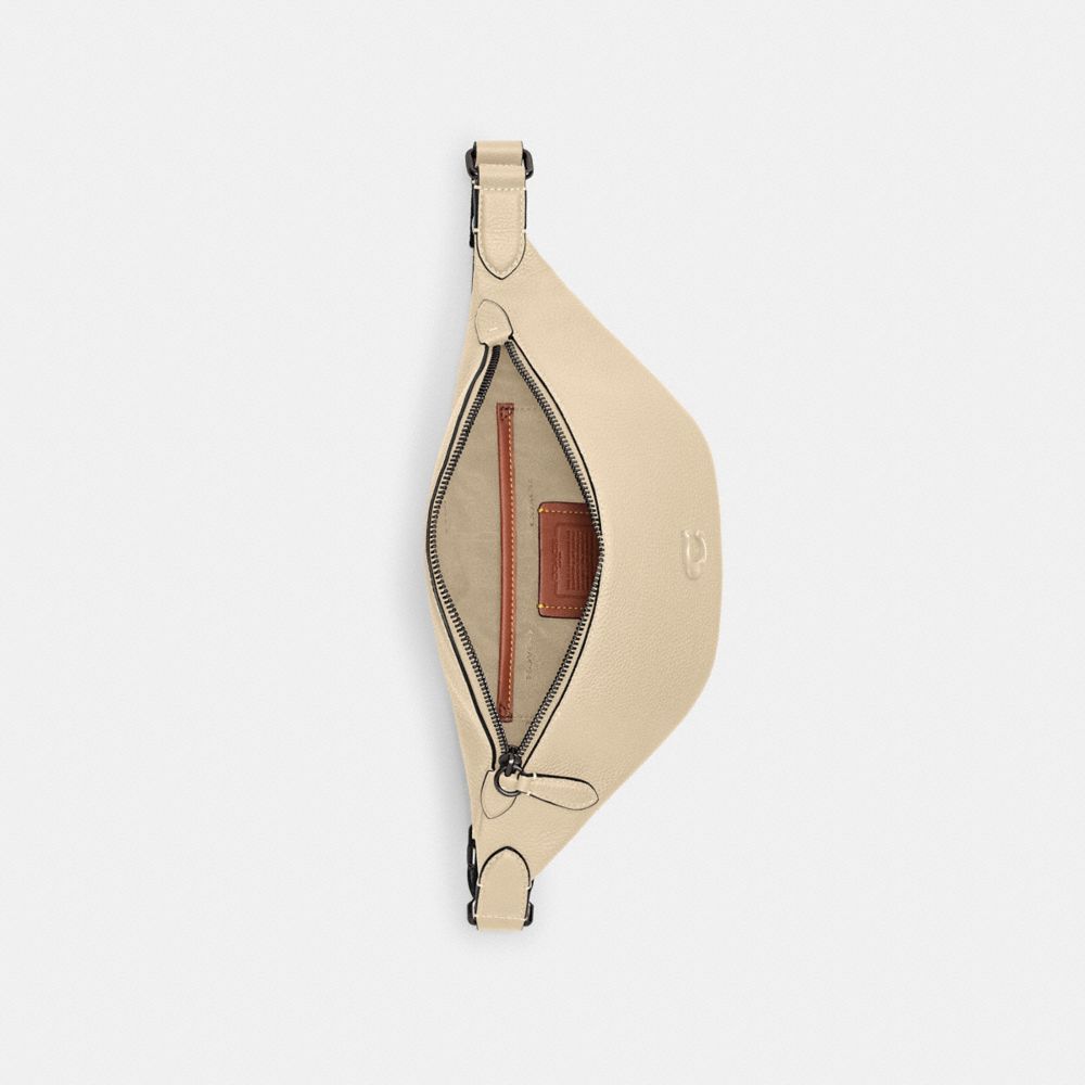 COACH®,SAC DE CEINTURE CHARTER 7,Cuir galet poli,Ivoire,Inside View,Top View