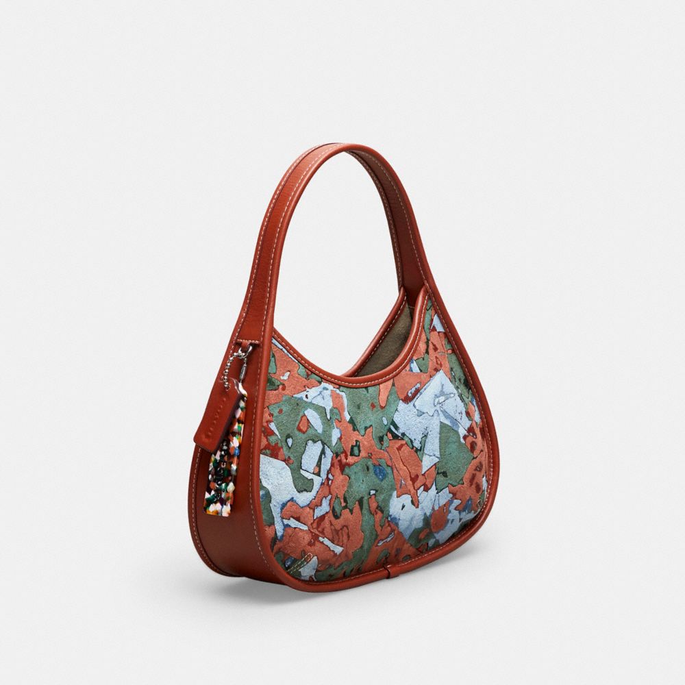 COACH®,Ergo Bag In Upcrushed Upcrafted Leather,Leather,Lining Leather,Acrylic,Shoulder Bag,Plastic,Piping,Embossed,Logo,Ca...,Multi Color,Angle View