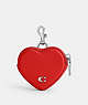 COACH®,HEART COIN PURSE,Polished Pebble Leather,Mini,Sport Red,Front View