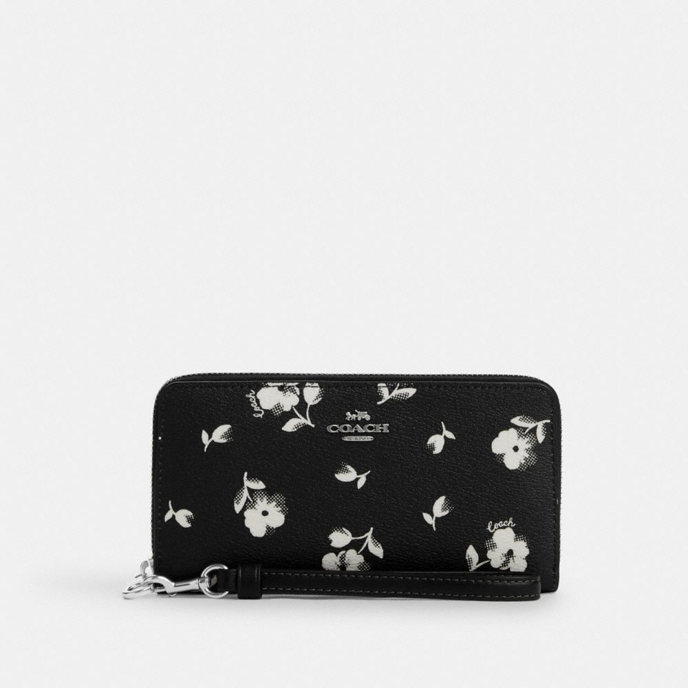 Coach double zip store phone wallet floral