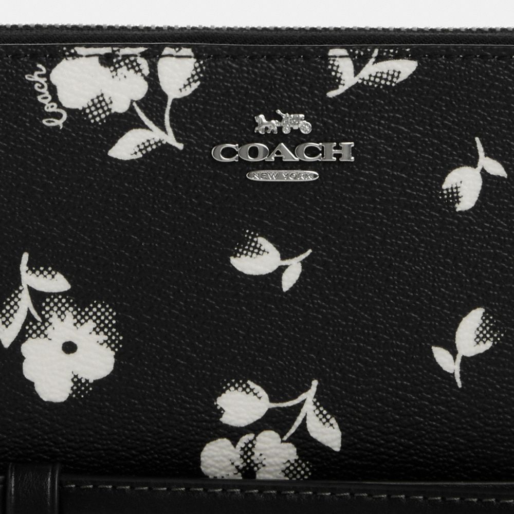 COACH®,Long Zip Around Wallet With Floral Print,