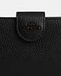 COACH®,MEDIUM CORNER ZIP WALLET,Leather,Mini,Black Copper/Black