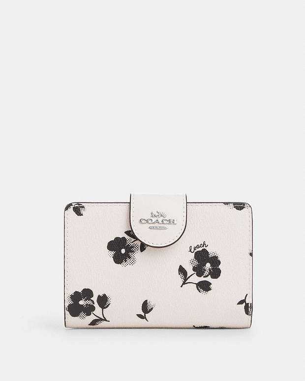 Medium Corner Zip Wallet With Floral Print