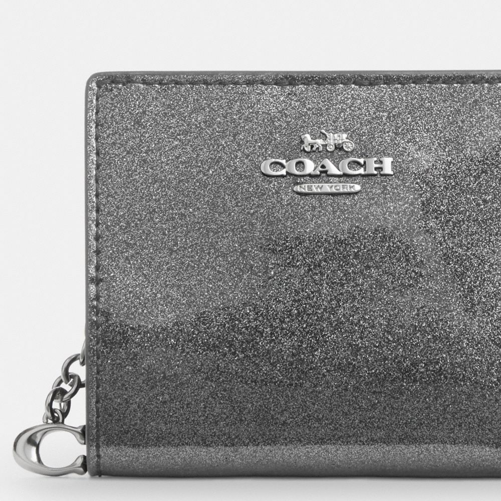 COACH®,PORTEFEUILLE À BOUTON-PRESSION,PITONE LUCIDO,Argent/Bronze industriel