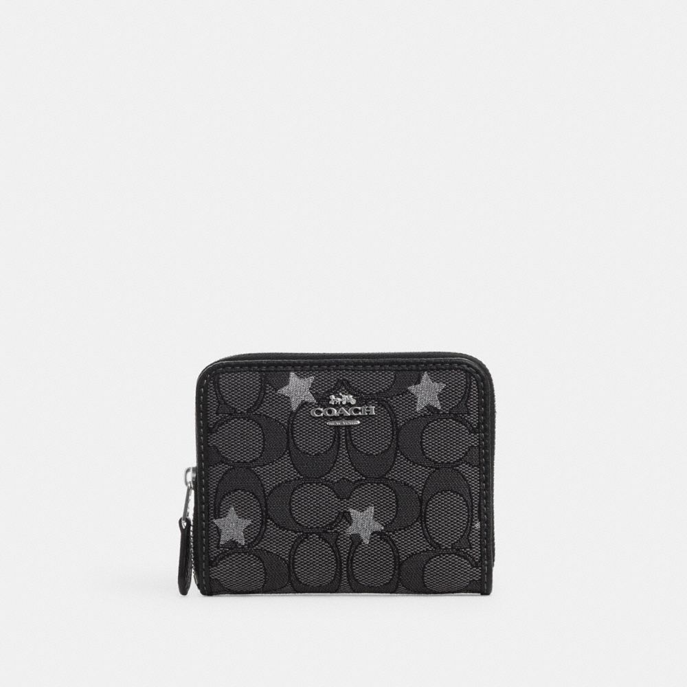 COACH® | Small Zip Around Wallet In Signature Jacquard With Star