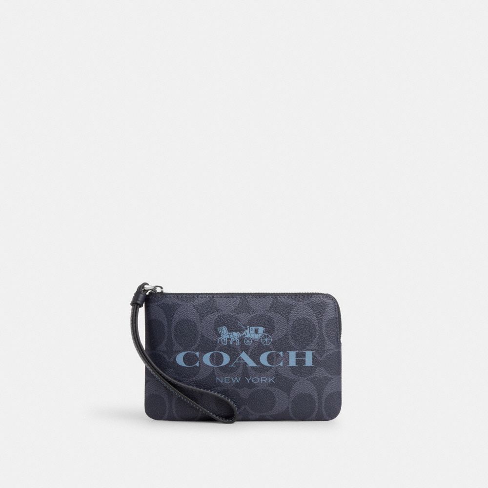 COACH リストレット ネイビー即購入大歓迎 - ポーチ