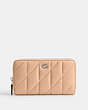 COACH®,ACCORDION ZIP WALLET WITH PILLOW QUILTING,Nappa leather,Mini,Silver/Buff,Front View