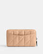 COACH®,ACCORDION ZIP WALLET WITH PILLOW QUILTING,Nappa leather,Mini,Silver/Buff,Back View