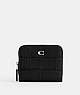 COACH®,BILLFOLD WALLET,croc embossed leather,Mini,Silver/Black,Front View