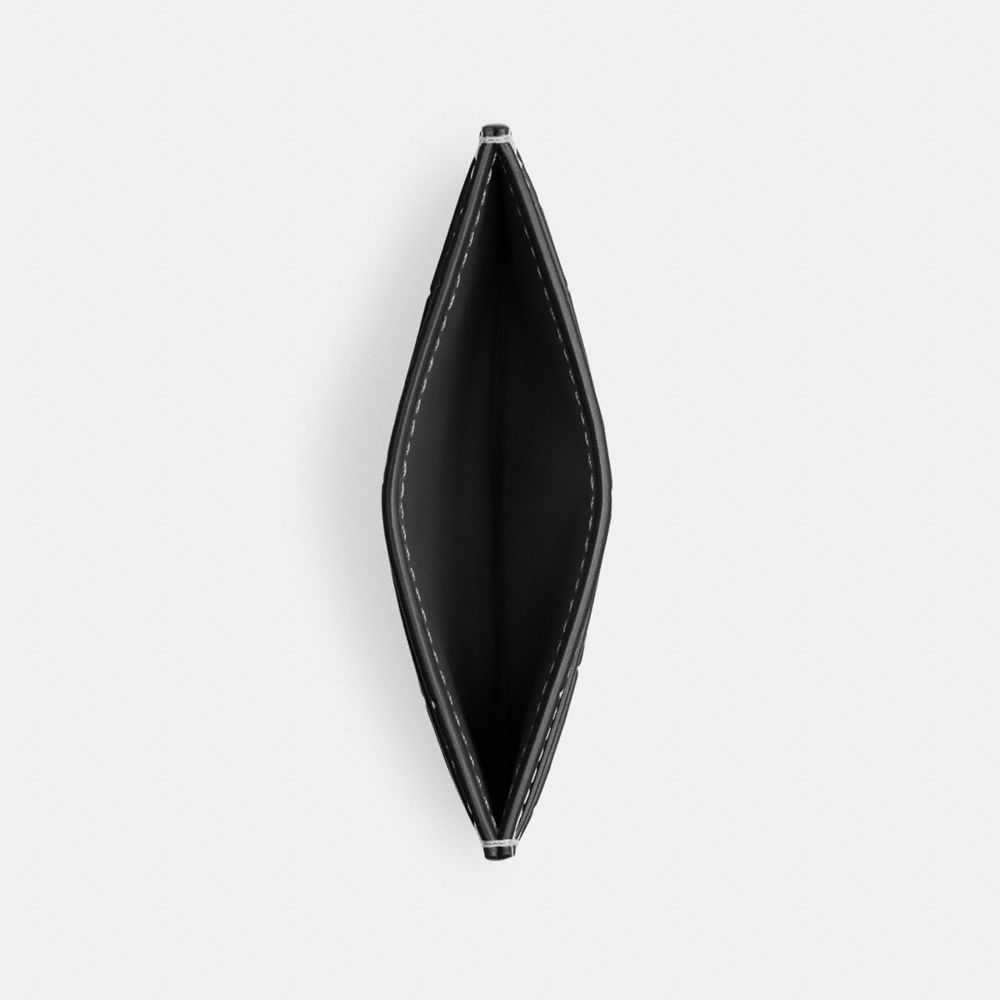 COACH®,Essential Card Case,Leather,Card Case,Metal,Logo,Casual,Black,Inside View,Top View