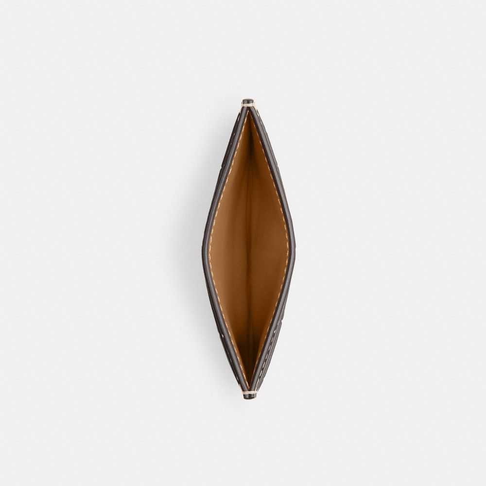 COACH®,Essential Card Case,Leather,Card Case,Metal,Logo,Casual,Beige,Inside View,Top View