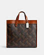 COACH®,FIELD TOTE 40 WITH LARGE HORSE AND CARRIAGE PRINT,Printed Coated Canvas,Truffle/Burnished Amber,Front View