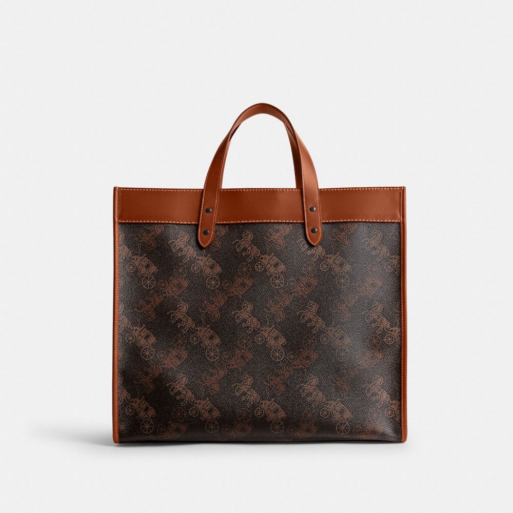 COACH®,Field Tote Bag 40 With Large Horse And Carriage Print,,Back View