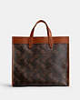 COACH®,FIELD TOTE 40 WITH LARGE HORSE AND CARRIAGE PRINT,Printed Coated Canvas,Truffle/Burnished Amber,Back View