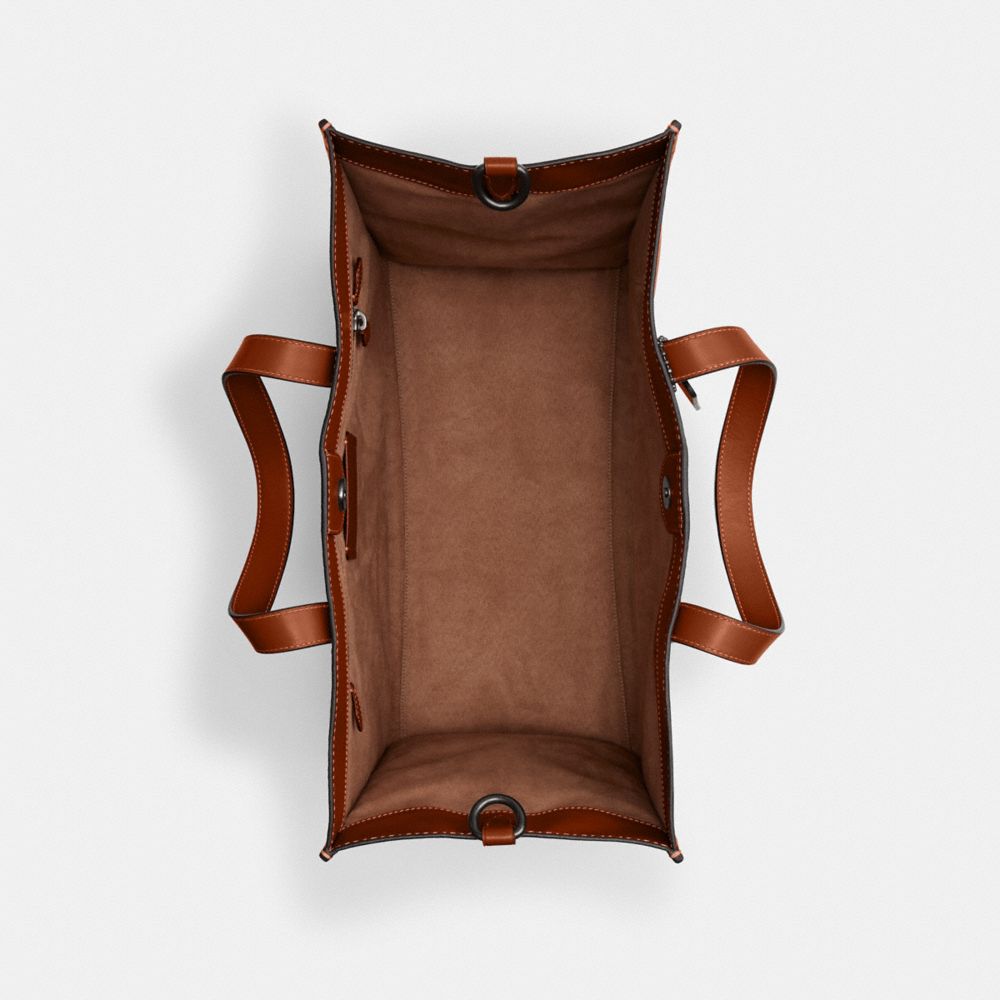 COACH®,Field Tote Bag 40 With Large Horse And Carriage Print,,Inside View,Top View