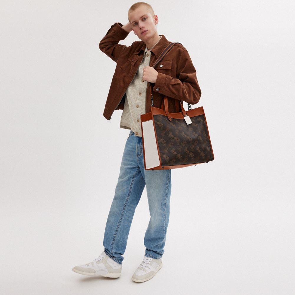 COACH®,Field Tote Bag 40 With Large Horse And Carriage Print,,Detail View