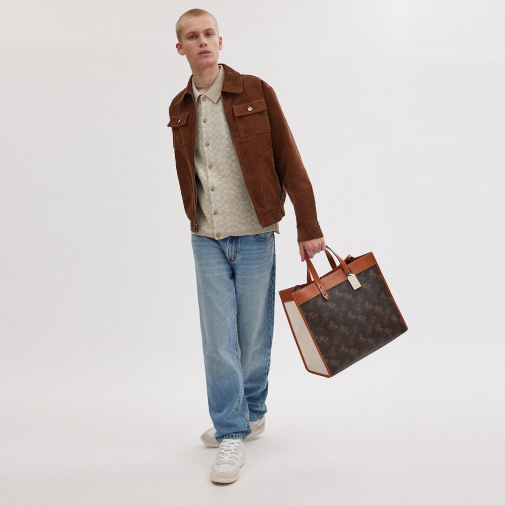 COACH®,Field Tote Bag 40 With Large Horse And Carriage Print,,Detail View