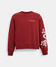 COACH®,NEW YEAR CREWNECK WITH DRAGON,Dark Red,Front View