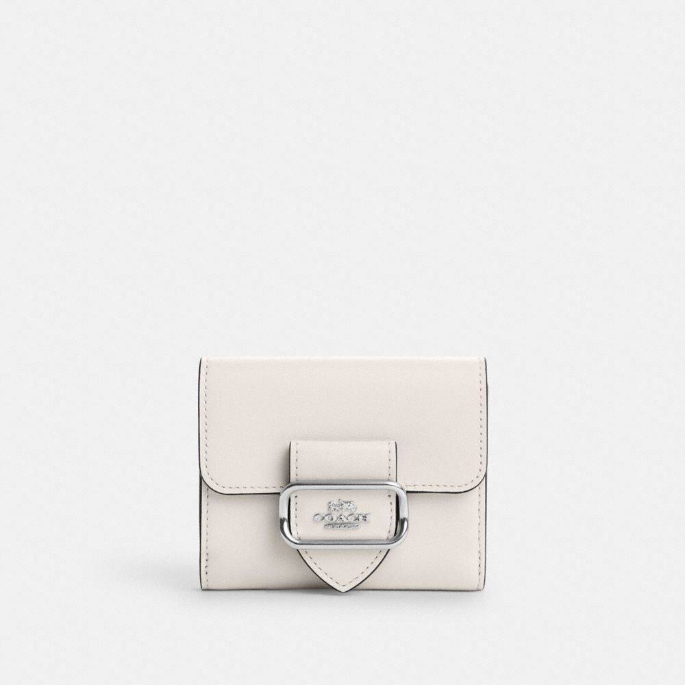 COACH®,PETIT PORTEFEUILLE MORGAN,Cuir,Argent/Craie,Front View