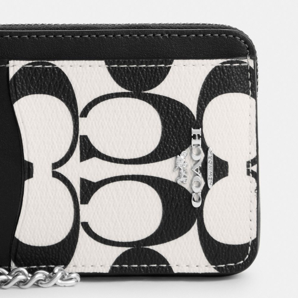 COACH®,Zip Card Case In Signature Canvas,