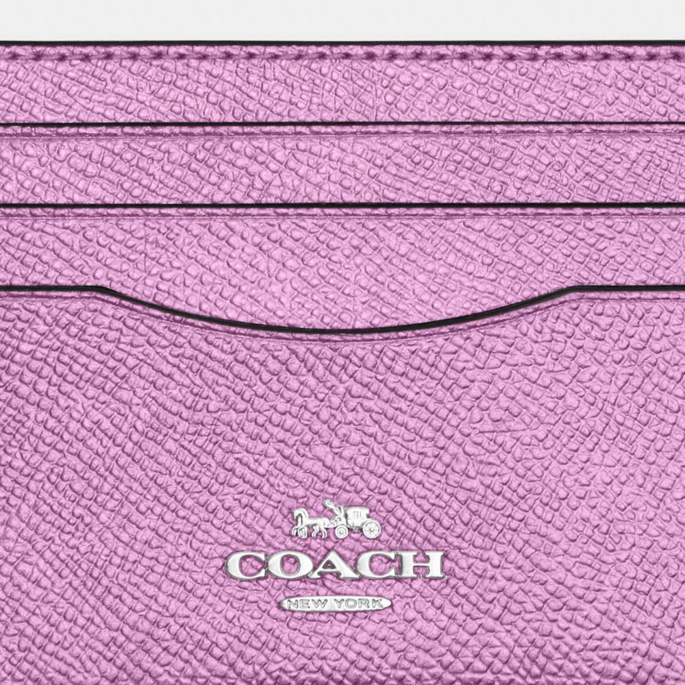 COACH®,SLIM ID CARD CASE,Novelty Leather,Silver/Metallic Lilac