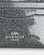 COACH®,SLIM ID CARD CASE,Crossgrain Leather,Mini,Silver/Gunmetal